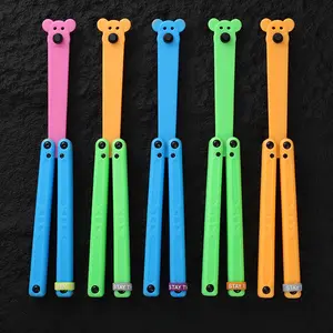 Luminous Butterfly Training Knife, POMS Plastic Material & Integrated Handle & Non-Hand-Hurting Blade &  Spacer System & Non-Slip Handle, Suitable for Campus Life & Daily Home Use & Outdoor Camping & Party Scenarios, cool hand tool toy ,STOCKING STUFFERS