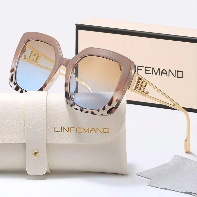 Unisex Vintage Large Frame Leopard Pattern Sunglasses, Casual Sunglasses, Retro Fashionable Sunglasses for Everyday Use, Stylish Accessories for Outdoor Activities