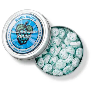 Sour Drops Dye-Free Blue Raspberry Sours Hard Candy Sweet Snack Sour Drops Dye-Free Blue Raspberry Sours Hard Candy Sweet Snack