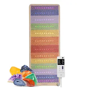 HealthyLine Rainbow Chakra Series | PEMF Far Infrared Heating Mat - 7 Chakra-aligning Gemstones - 7-Color Photon Light Therapy