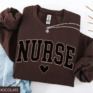Nurse Sweatshirt, Leopard Nurse Shirt, RN Sweatshirt, Nurse Sweater, Nurse Graduation Gift, Nurse Week, Nurse Appreciation, New Nurse Gift