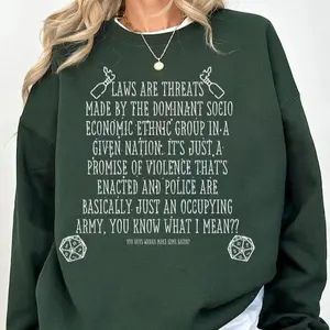 Laws Are Threats Shirt Sweatshirt Hoodie, Dimension 20, DnD Shirt Brennan Lee Mulligan D&D Unisex Jersey Short Sleeve Tee, Brennan lee mulligan Shirt