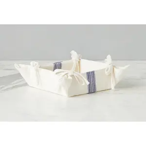 Napkin Tray, Vintage Navy Blue Stripe