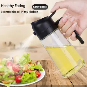 Pouring & Spray Oil Pot, Non-stick Oil Seasoning Bottle Spice Jar for BBQ Kitchen