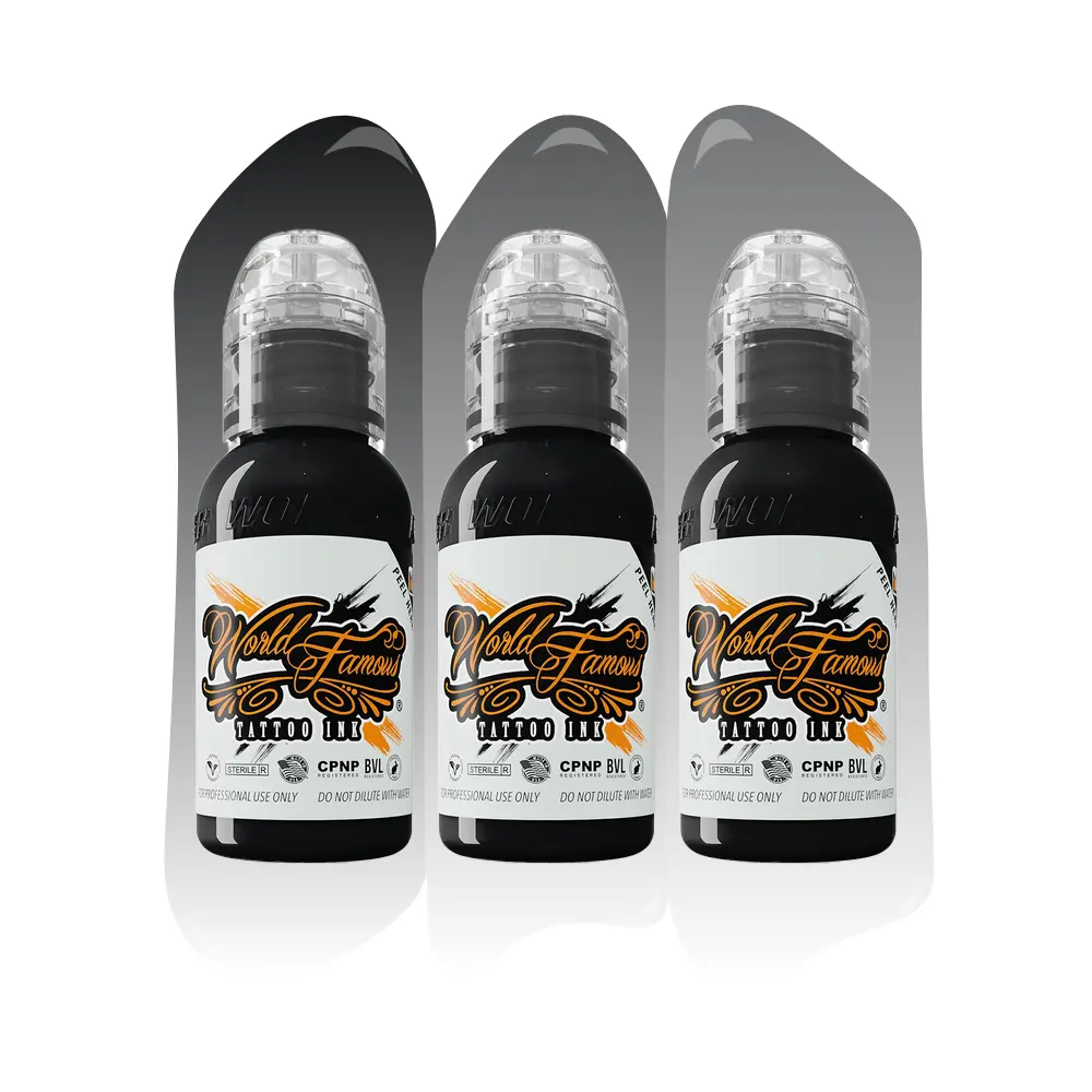 3 Bottle Greywash Set — World Famous Tattoo Ink — Pick Size