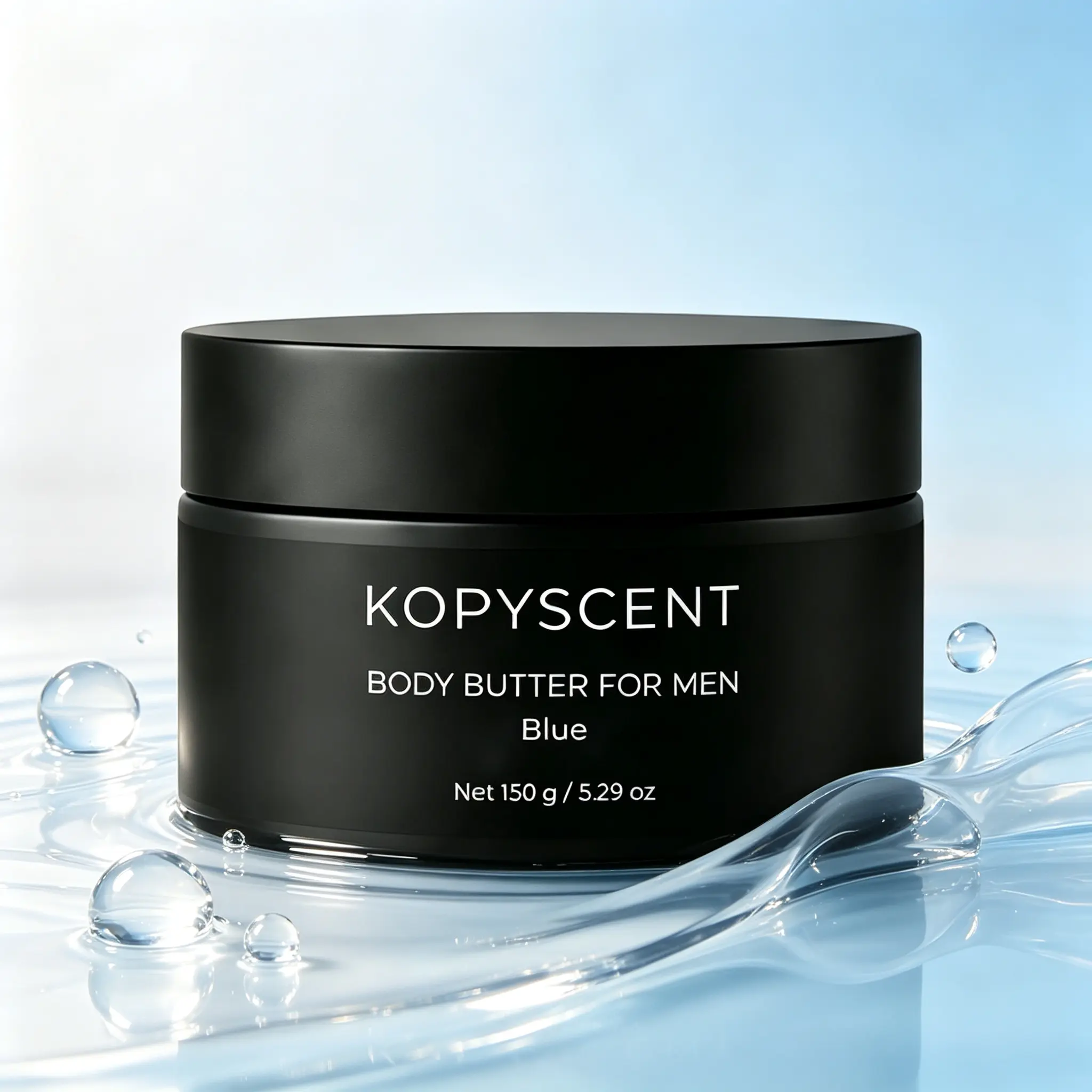 Kopyscent Men's Body Butter (150g) - Daily Nourishing Moisturizer, Fresh Blue Scent, for Smooth, Soft Skin