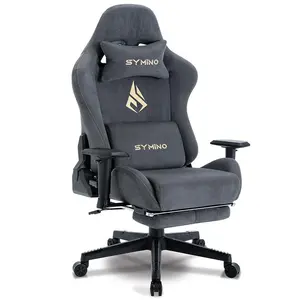 SYMINO Breathable Gaming Chair with Footrest, Adjustable and Rotatable