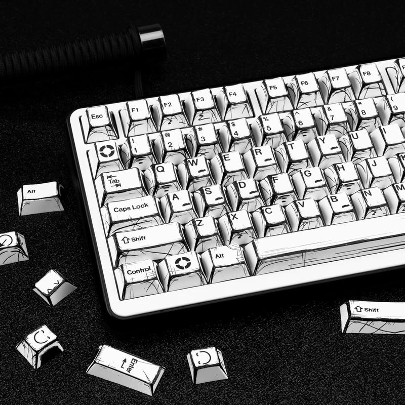 Comic Style Key Cap, Manga Theme Keycaps, 5 Side Dye Sublimation 136 ...