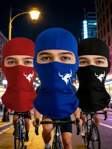 3pcs/2pcs/1pc Unisex Bull Head Printing Balaclava Mask Gaiter Mask Full Face Ski Mask for Men Women Suitable for Outdoor Sports Daily Wear Gift Hat