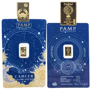 Cancer 1/2g Gold Bar Zodiac PAMP Suisse