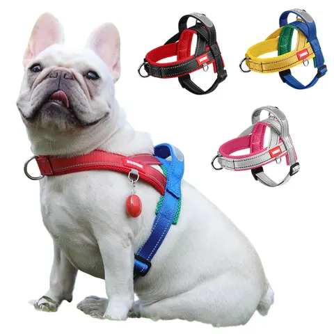 No Choke Y-Shaped Durable Reflective Dog Harness - Detachable Constriction-Free Vest, Soft Breathable Quick-Drying Machine Wash Fabric, Fit for Small/Medium Dogs, Harnesses & Leads