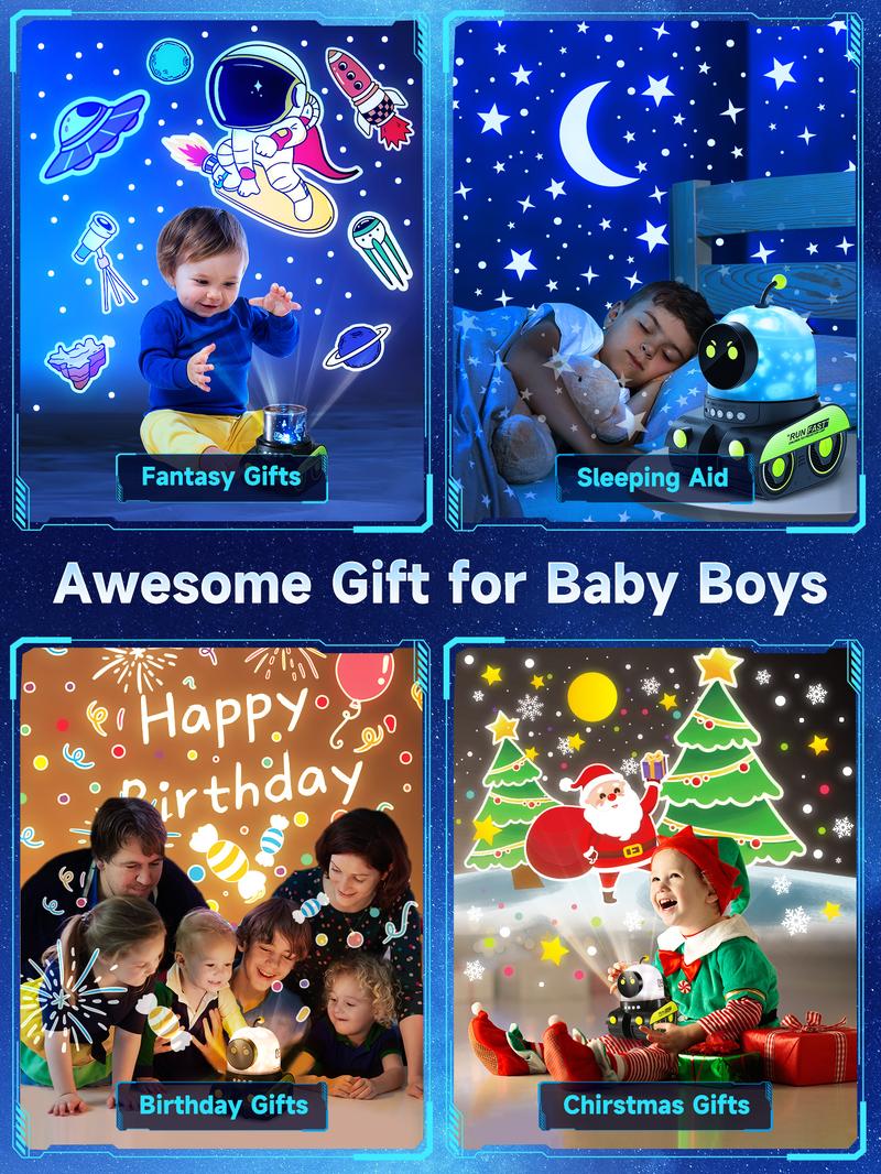 Onefire Kids Gift Kids Night Light，with 15 Films+15 White Noises，Remote Control，Baby Night Light Projector，Perfect Gifts for kids，Baby Christmas Gifts，Baby Birthday Gifts，for  Ages 1-10[Energy Class F]