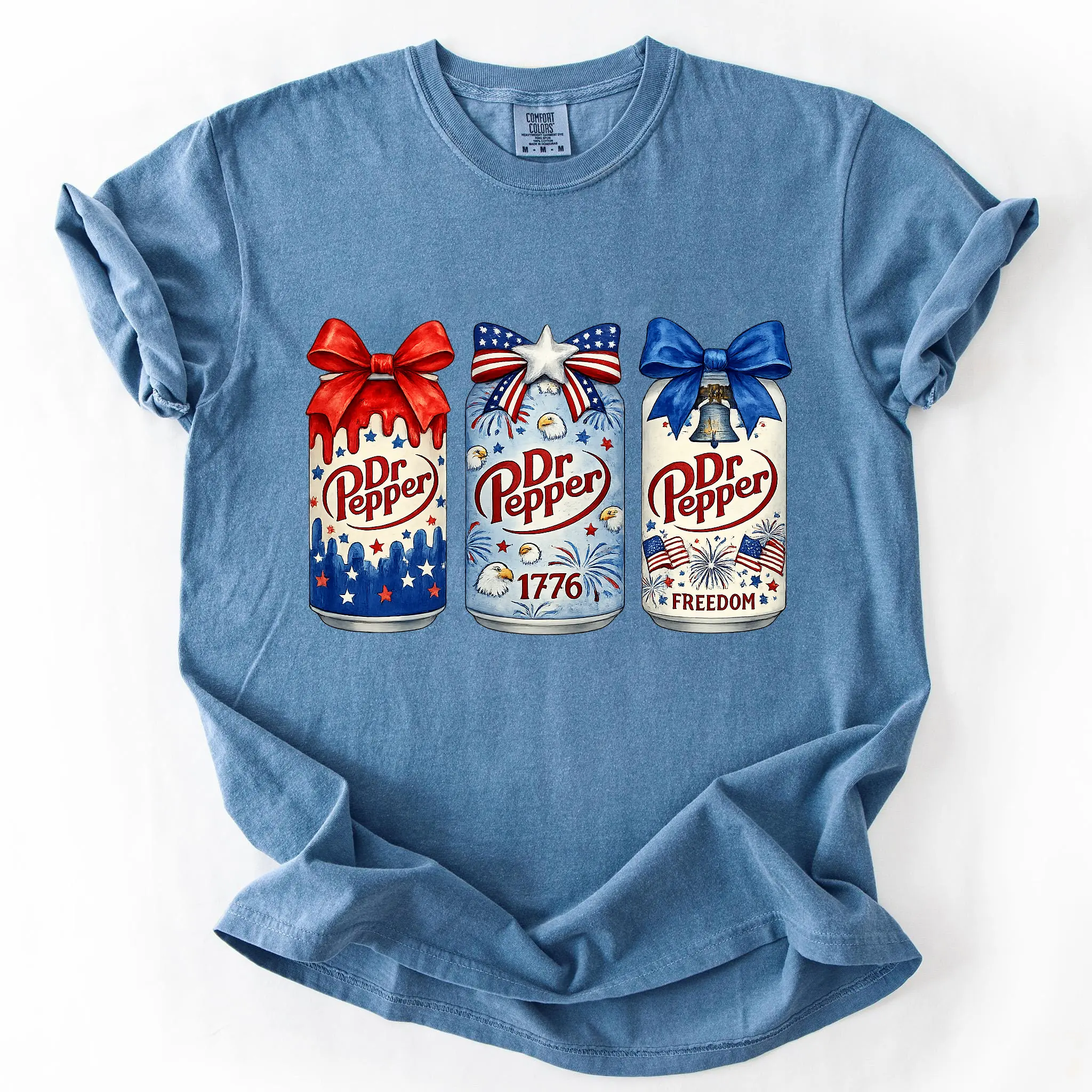 Comfort Colors Dr Pepper Patriotic T-Shirt, Independence Day Celebration Gift Tee ,4th of July Soda Tee, Soda Lover Shirt, Gift For Her