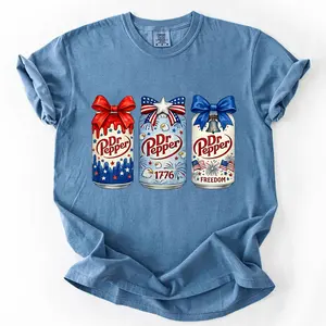 Comfort Colors Dr Pepper Patriotic T-Shirt, Independence Day Celebration Gift Tee ,4th of July Soda Tee, Soda Lover Shirt, Gift For Her