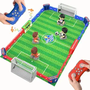 Remote Control Soccer Toy, Foosball Table Game for Kids with 4 Remotes, 3 Balls, LED Scoreboard, Lights & Sound, Rechargeable RC Soccer Board Game for 1-4 Players Ages 6+
