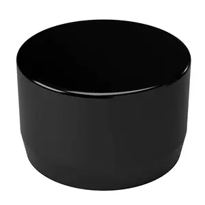 Formufit External Flat End Cap, 1-1/2" Black PVC, Pack of 10, Ideal for Furniture Projects
