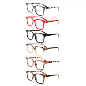 6-Pack Stylish Anti-Blue Light Reading Glasses Unisex design with oversized frames Spring hinge construction with lightweight frames for comfortable wear Ideal for reading,computer work, and daily commutes The Top choice for holiday gifts Adjustable Clear