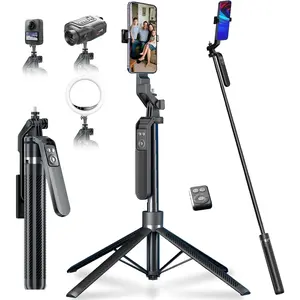 70" Tripod for Phone, Portable  in  Extendable Cell Phone Tripod Stand, Tall Travel Tripods for Recording Video Selfies Photo, with  Remote Control for ??Camera?Android