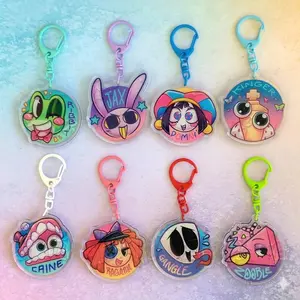 TADC Headshot Keychains, tadc acrylic charm, tadc keychain, jax, tadc, the amazing digital circus keychain, zooble, gangle, caine, ragatha, ribbit, pomni, kinger