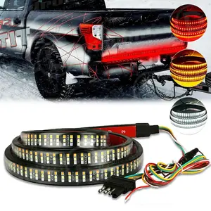 60" Truck Tailgate Light Bar  432 LED Single Row Light Strip with Red Running Brake Lights Turn Signal WhitE Reverse Light Lightbar