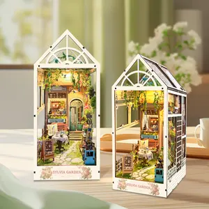 Silvia Garden - Book Nook Kit for Adults Booknook DIYMiniature House Kit 3D Wooden Puzzles for Adults WoodGifts for Book Lovers Women Friends SQ-22-26