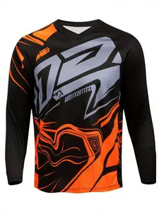 Mountain Bike Sports Shirt Cycling Shirt Athletic Techwear Compatible with Downhill, Breathable Quick-Dry Long Sleeve, Casual Fitted Bicycle Shirt for All Seasons, Sport Outdoor Clothing