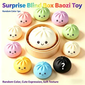 Random Blind Box Colorful Baozi Stress Ball, Sensory Toy, Squeeze Dough Ball, Pressure Relief Hand Toy, Adult Kids Fidget Tool, Gift Idea
