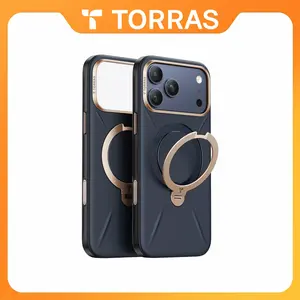 SummerVibes TORRAS Vegskin for iPhone 17 Pro Max Case with 360° Ring Stand & Protection 4-Meter Anti-Fall Shockproof Cover&Phonecase&Magesafe