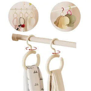 Round Scarf Hanger, Rotatable Hook Design, Sturdy Premium Material, Multi-functional Storage Organizer, For Bedroom Home Wardrobe Clothing Store, Perfect Gift For Family Friends Holiday