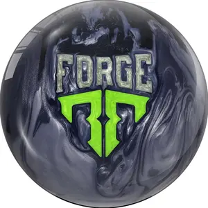 Motiv Pre-Drilled Steel Forge Bowling Ball - Gray/Charcoal/Black Pearl(This item includes a free Bowlerstore Rubber Shammy- Colors will vary for the shammy)