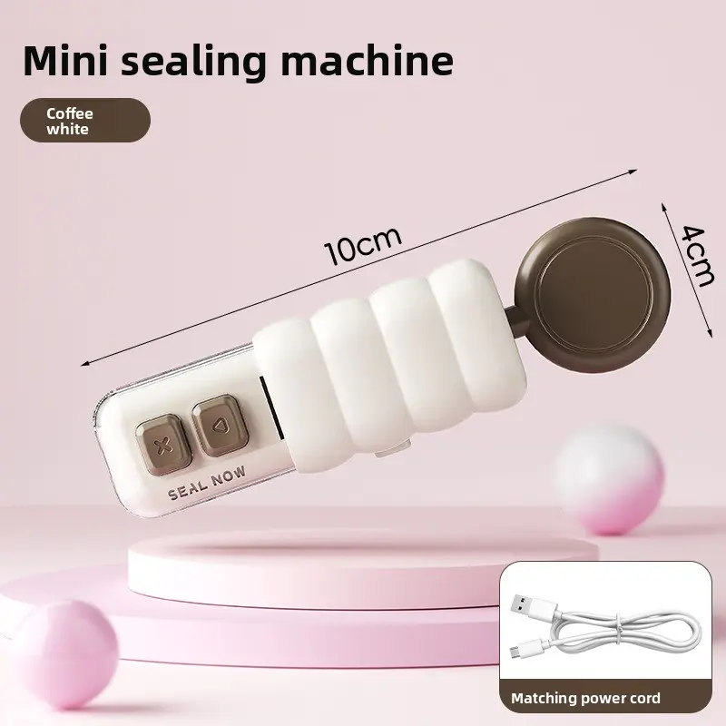 Patented Multi-Functional Sealer Sealing Machine Portable Mini Snack Sealer ABS Stainless Steel Heat Sealer 10cm x 4cm White Box Packaging