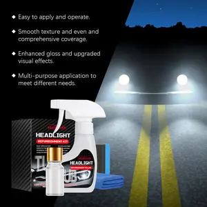 Homonth Car Headlight Restoration Kit  180ML Repair Liquid & 10ML Crystal Plating Agent for Oxidation Yellowing Scratch Repair Organic Ingredients Transparent Finish Perfect for Natural Aging car headlight renovation repair liquid