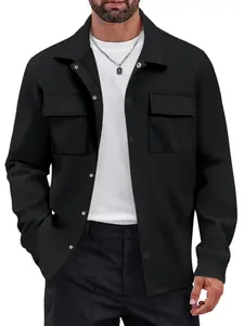 Men's Long Sleeve Jacket Coat Fitted with Dual Pockets, Vintage Retro Classic Style Plain Comfortable Casual Lapel Design, Ideal for Commuting & Workwear Fashion