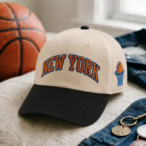 New York Basketball Hat, Embroidered NYC Basketball Cap, Vintage Sports Baseball Cap, Basketball Fan Gift, New York Sports Dad Hat, Streetwear Cap