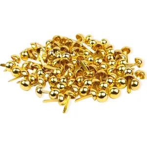 100 count Brass Paper Fasteners Metal Brass Fasteners, Mini Brads for Paper Crafts DIY Pins for Crafts (Gold)