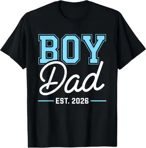 100% Cotton Dad 2026 Announcement Idea Boy Dad 2026 T-Shirt