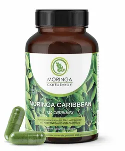 Moringa Caribbean 100% Premium Moringa Powder Capsules 120 Ct Beauty Supplement - GMO Free, Green Superfood, Contains Calcium, Magnesium, Vitamin C, Vitamin B3, Vitamin A, Antioxidants - Energy, Metabolism, Immune Support Natural Fitness