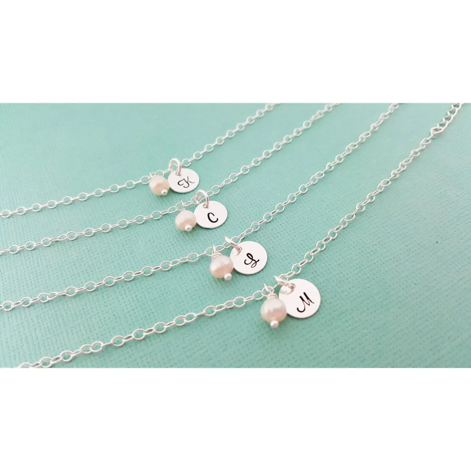 Pearl Initial Bracelet - Personalized Sterling Silver Jewelry - Bridesmaid Gift