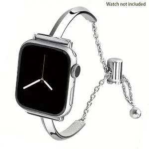 Stainless Steel Apple Watch Band, Adjustable Strap for Women & Men, Compatible with Series S10-Se, Smartwatch Strap, Durable Wearable Accessory, Smart Watch Accessories