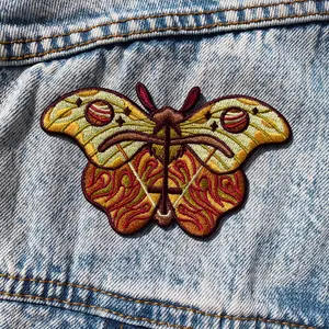 Sagittarius Zodiac Moth, Embroidered Patch - Astrology Butterfly Star Signs - Iron on Patch - Botanical, Boho, Nature - Jackets, Accessories, Backpack - 100% Embroidery, Detailed, Original Design - Fire Sign, Archer, Centaur