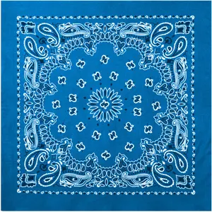 Royal Blue - Jumbo Trainmen Paisley Bandana, 100% Cotton, 27" x 27"