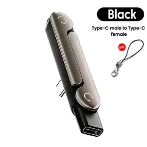 USB Type C Phone Charging Bracket Adapter 240W Fast Charging OTG Type-C Male to USB C Female Converter with Foldable Stand Black