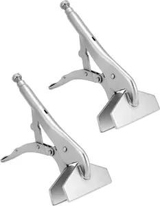 10" Locking Sheet Metal Clamp, 2 Pack Welding Locking Plier Tools, Heavy Duty Sheet Metal Grip Tool, Adjustable Opening Nickle Plated Welding Plier
