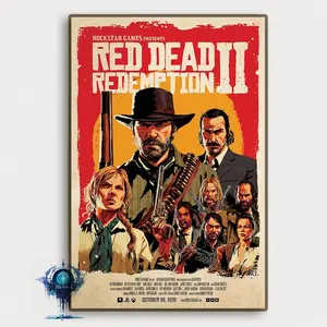 Red Dead Redemption 2 Poster Movie Poster High Definition Canvas Art Print