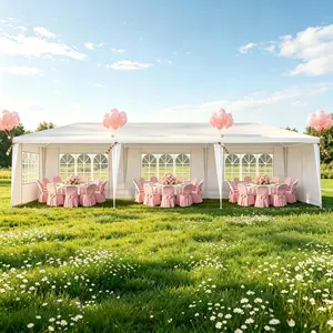 10'x20'/30' Outdoor Party Tent with 0/5/7/8 Removable Sidewalls, Waterproof Canopy Patio Wedding Gazebo, Great for Wedding, Birthday, Party, Summer Vibes