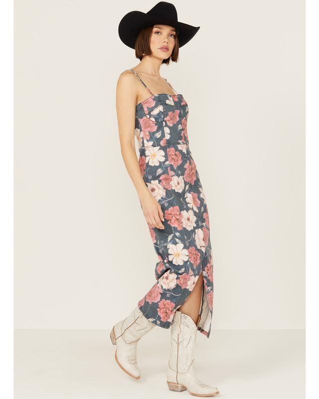 Driftwood Women's Floral Sweetheart Masquerade Noir Midi Dress - Dw-D42801a