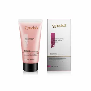 Gruciso botanical face & body scrub with gentle dual exfoliation to smooth and brighten your skin. Infused with Collagen, Trehalose & Allantoin for soft, hydrated, and soothed skin.