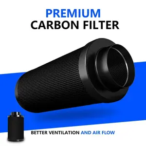 Air Carbon Filter, 6x16 Inches (15x40cm), High-Efficiency Odor Removal, Activated Charcoal, Exhaust Purification, Indoor Greenhouse, Kitchen