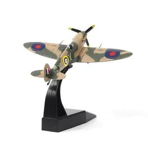 NUOTIE 1/72 Scale WWII RAF Spitfire Die-Cast Metal Fighter Plane Model, Historical Camouflage Aviation Collectible, Hobby Item for Aircraft Enthusiasts Gifting