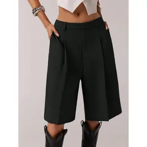 Women’s solid-color simple commuter Bermuda shorts, four-season business-casual trousers, fashionable and comfortable GARMENTARY